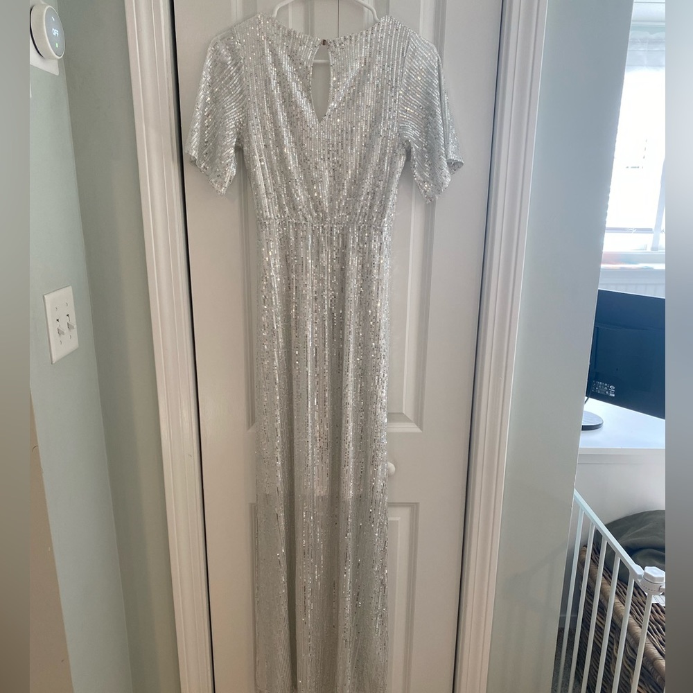 Silver sequin dress